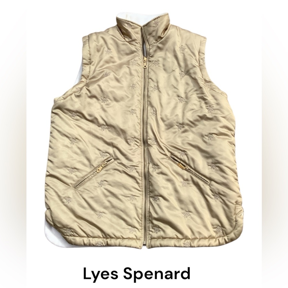 Tan Quilted Vest with Embroidered Details